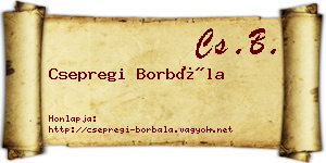Csepregi Borbála névjegykártya